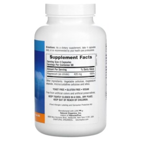Thành phần vi chất của NaturesPlus KalmAssure Magnesium 105 mg 240 Vegan Capsules 097467336032