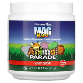 Thực phẩm chức năng NaturesPlus Mag Kidz Animal Parade Children's Magnesium Powder Supplement Cherry 0.38 lb (171 g) 097467299436