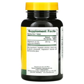 Thành phần vi chất của NaturesPlus Magnesium 200 mg 90 Tablets 097467033504