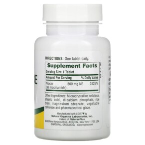 NaturesPlus Niacinamide 500 mg 90 Tablets 3 Thành phần vi chất của NaturesPlus Niacinamide 500 mg 90 Tablets 097467018907