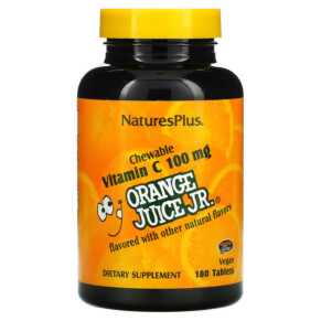 Thực phẩm chức năng NaturesPlus Orange Juice Jr. Chewable Vitamin C 100 mg 180 Tablets 097467024724
