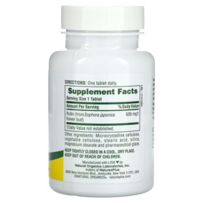 NaturesPlus Rutin 500 mg 60 Tablets 3 Thành phần vi chất của NaturesPlus Rutin 500 mg 60 Tablets 097467025509