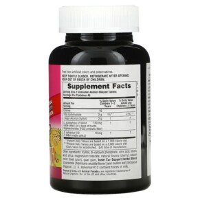 Thành phần vi chất của NaturesPlus Source of Life Animal Parade Children's Chewable Inner Ear Support Natural Cherry 90 Animal-Shaped Tablets 097467299498