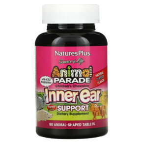 Thực phẩm chức năng NaturesPlus Source of Life Animal Parade Children's Chewable Inner Ear Support Natural Cherry 90 Animal-Shaped Tablets 097467299498