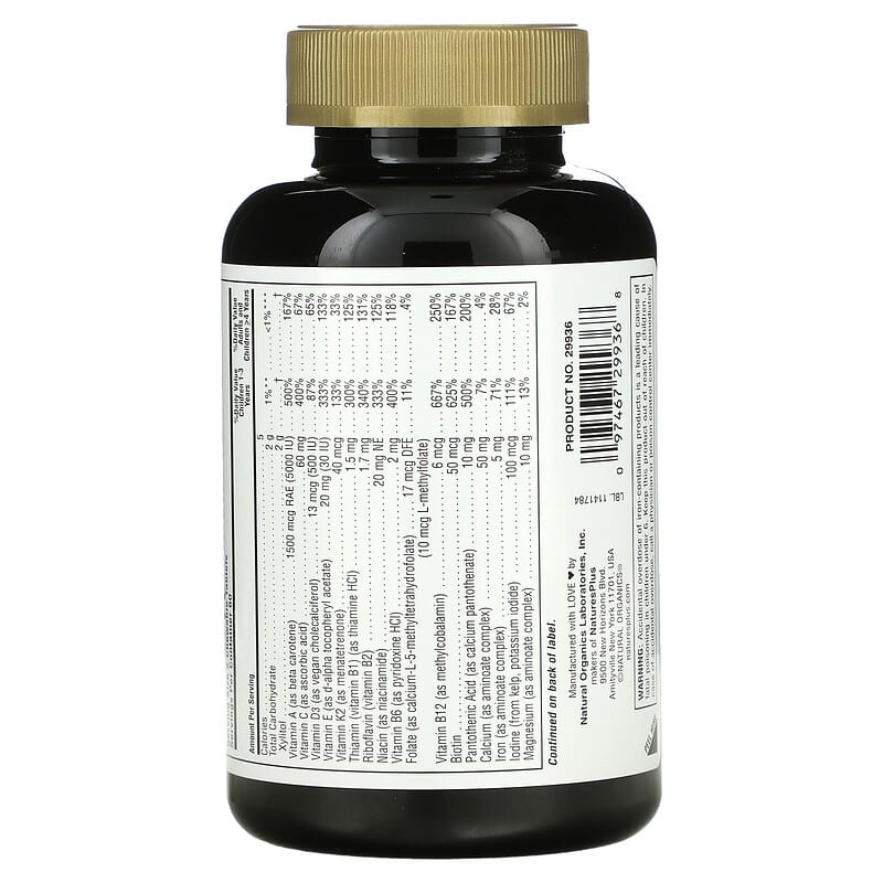 NaturesPlus Source of Life Animal Parade Gold Children's Chewable Multi-Vitamin & Mineral Supplement Orange 120 Animal-Shaped Tablets 2 Thành phần vi chất của NaturesPlus Source of Life Animal Parade Gold Children's Chewable Multi-Vitamin & Mineral Supplement Orange 120 Animal-Shaped Tablets 097467299368