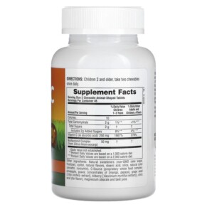 Thành phần vi chất của NaturesPlus Source of Life Animal Parade Vitamin C  Orange Juice 90 Animal-Shaped Tablets 097467299986