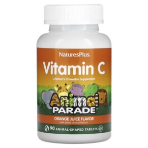 Thực phẩm chức năng NaturesPlus Source of Life Animal Parade Vitamin C  Orange Juice 90 Animal-Shaped Tablets 097467299986