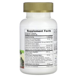 Thành phần vi chất của NaturesPlus Source of Life Garden Organic Bone Support 120 Vegan Capsules 097467307292