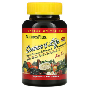 Thực phẩm chức năng NaturesPlus Source of Life Multi-Vitamin & Mineral Supplement with Whole Food Concentrates 180 Tablets 097467305830