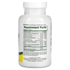 Thành phần vi chất của NaturesPlus Sustained Release Mega B-150 Balanced B-Complex 90 Tablets 097467014558