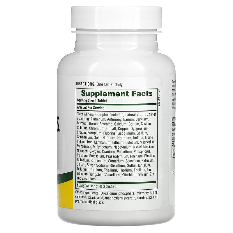 NaturesPlus Trace-Mins Trace Mineral Complex 180 Tablets 2 Thành phần vi chất của NaturesPlus Trace-Mins Trace Mineral Complex 180 Tablets 097467035607