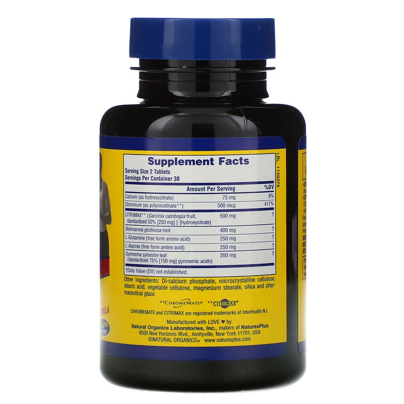 NaturesPlus Ultra Sugar Control Ultimate Dieter's Companion 60 Tablets 2 Thành phần vi chất của NaturesPlus Ultra Sugar Control Ultimate Dieter's Companion 60 Tablets 097467047099