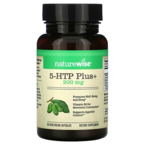 Thực phẩm chức năng NatureWise 5-HTP Plus+ 200 mg 30 Vegetarian Capsules 858081006103