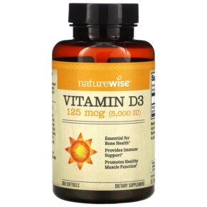 Thực phẩm chức năng NatureWise Vitamin D3 125 mcg (5.000 IU) 360 Softgels 858081006042