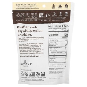 Thành phần vi chất của Navitas Organics Organic Cacao Butter 8 oz (227 g) 811961020750