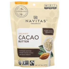 Thực phẩm chức năng Navitas Organics Organic Cacao Butter 8 oz (227 g) 811961020750