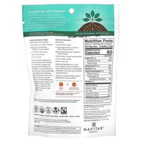 Thành phần vi chất của Navitas Organics Organic Cacao Wafers Unsweetened 8 oz (227 g) 811961022587
