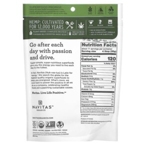 Thành phần vi chất của Navitas Organics Organic Hemp Powder 12 oz (340 g) 858847000420
