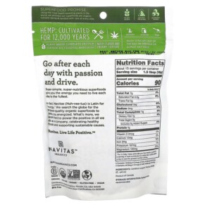 Thành phần vi chất của Navitas Organics Organic Hemp Seeds 8 oz (227 g) 858847000147