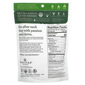 Thành phần vi chất của Navitas Organics Organic Maca Gelatinized 16 oz (454 g) 858847000567