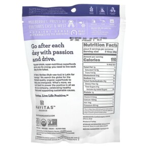 Thành phần vi chất của Navitas Organics Organic Mulberry Berries 8 oz (227 g) 858847000888