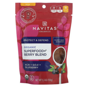 Thực phẩm chức năng Navitas Organics Organic Superfood+ Berry Blend Acai + Goji + Blueberry 5.3 oz (150 g) 811961022518