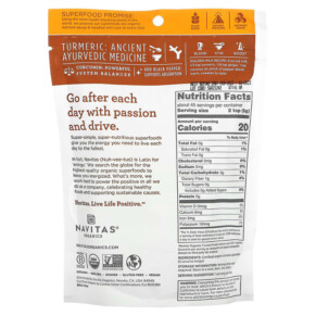 Navitas Organics Organic Turmeric Powder 8 oz (227 g) 3 Thành phần vi chất của Navitas Organics Organic Turmeric Powder 8 oz (227 g) 811961021320