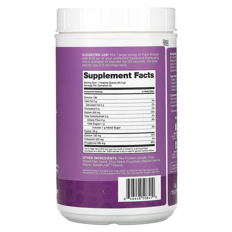 NB Pure Plant Protein+ 2.34 lbs (1065 g) 2 Thành phần vi chất của NB Pure Plant Protein+ 2.34 lbs (1065 g) 646448508410