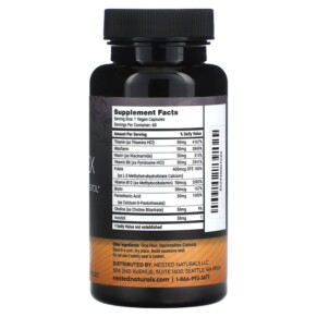 Thành phần vi chất của Nested Naturals B-Complex 60 Vegan Capsules 852446007224