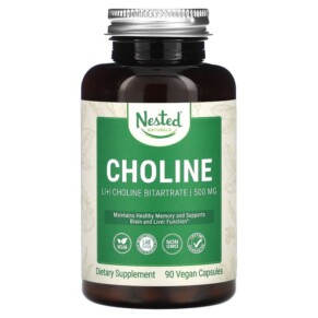 Thực phẩm chức năng Nested Naturals Choline (L (+) Choline Bitartrate) 250 mg 90 Vegan Capsules 852446007125