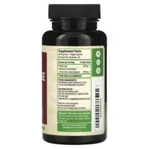 Thành phần vi chất của Nested Naturals D-Mannose Plus Cranberry 60 Vegan Capsules 852446007033