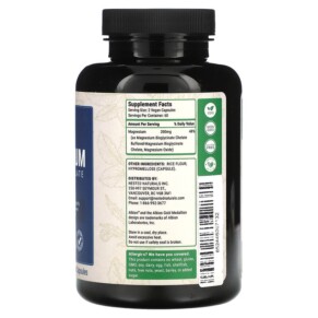 Thành phần vi chất của Nested Naturals Magnesium Glycinate Chelate 120 Vegan Capsules 852446007132