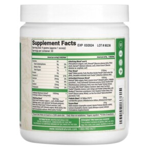 Thành phần vi chất của Nested Naturals Super Cordyceps Energy Original 9.5 oz (270 g) 852446007675
