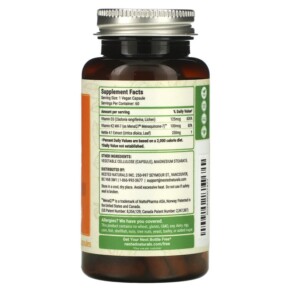 Thành phần vi chất của Nested Naturals Vegan D3 + K2 plus Nettle Leaf 60 Vegan Capsules 852446007477