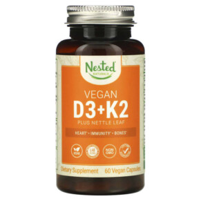 Thực phẩm chức năng Nested Naturals Vegan D3 + K2 plus Nettle Leaf 60 Vegan Capsules 852446007477
