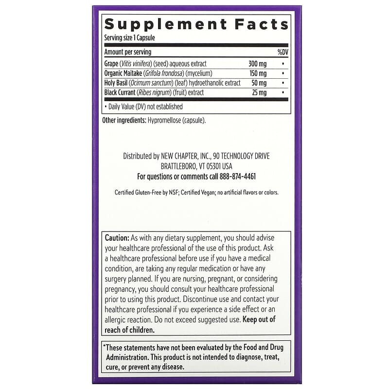 New Chapter Blood Pressure Balance 60 Vegan Capsules 2 Thành phần vi chất của New Chapter Blood Pressure Balance 60 Vegan Capsules 727783004093