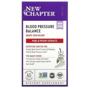 Thực phẩm chức năng New Chapter Blood Pressure Balance 60 Vegan Capsules 727783004093