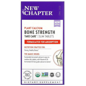 Thực phẩm chức năng New Chapter Bone Strength Take Care 180 Vegetarian Slim Tablets 727783004215