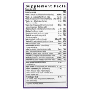 Thành phần vi chất của New Chapter Every Man's One Daily 55+ Multivitamin 72 Vegetarian Tablets 727783901286