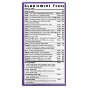 Thành phần vi chất của New Chapter Every Woman's One Daily 40+ Multivitamin 72 Vegetarian Tablets 727783003676