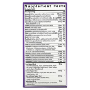 Thành phần vi chất của New Chapter Every Woman's One Daily 40+ Multivitamin 96 Vegetarian Tablets 727783003645