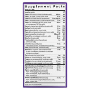 Thành phần vi chất của New Chapter Every Woman's One Daily 55+ Multivitamin 72 Vegetarian Tablets 727783901255