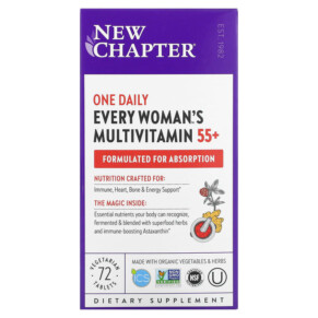 Thực phẩm chức năng New Chapter Every Woman's One Daily 55+ Multivitamin 72 Vegetarian Tablets 727783901255