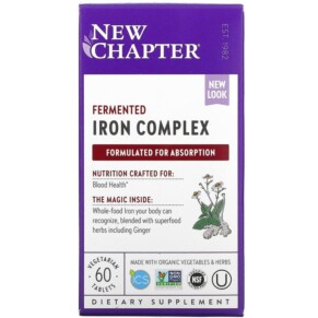 Thực phẩm chức năng New Chapter Fermented Iron Complex 60 Vegetarian Tablets 727783006363