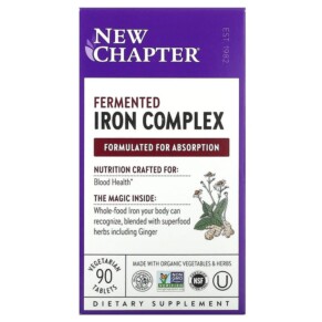Thực phẩm chức năng New Chapter Fermented Iron Complex 90 Vegetarian Tablets 727783903570