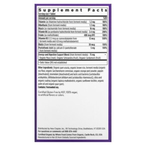 Thành phần vi chất của New Chapter Fermented Vitamin B Complex 90 Vegan Tablets 727783903594