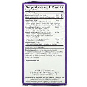 Thành phần vi chất của New Chapter Fermented Zinc Complex 60 Vegetarian Tablets 727783006455