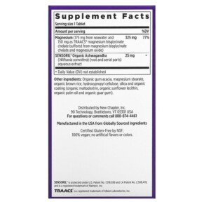 Thành phần vi chất của New Chapter Magnesium + Ashwagandha 60 Vegan Tablets 727783902436