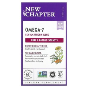 Thực phẩm chức năng New Chapter Omega-7 Sea Buckthorn Blend 60 Vegetarian Capsules 727783900982