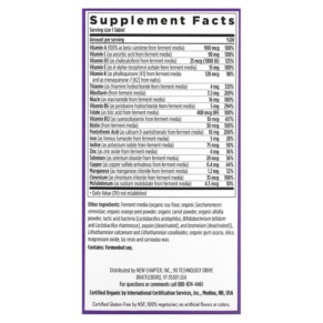 Thành phần vi chất của New Chapter One Daily Multivitamin 72 Vegetarian Tablets 727783003607